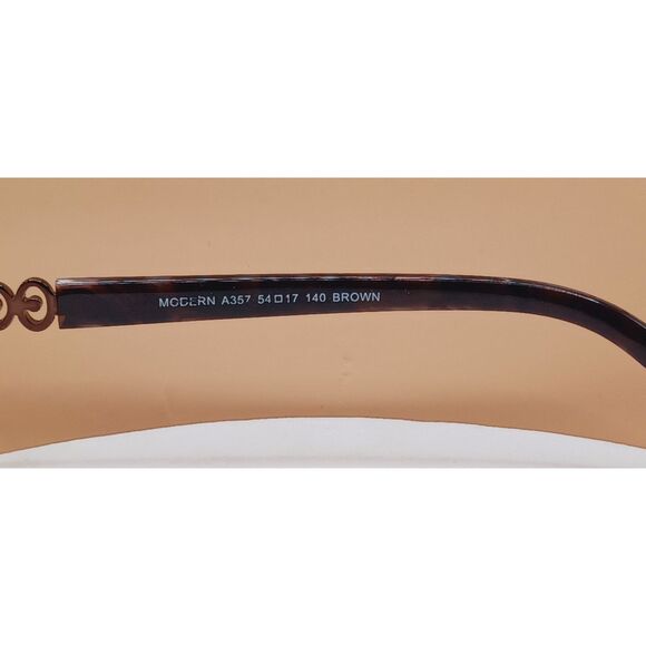 Modern Art Eyeglasses Frames A357 Brown 54-17-140 Metal and Rhinestone Frames - Picture 11 of 16